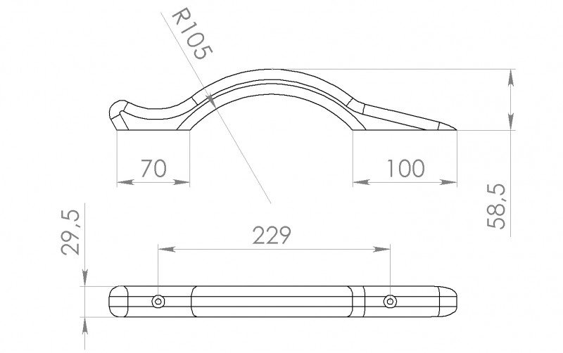 Ручка дверная банная к007