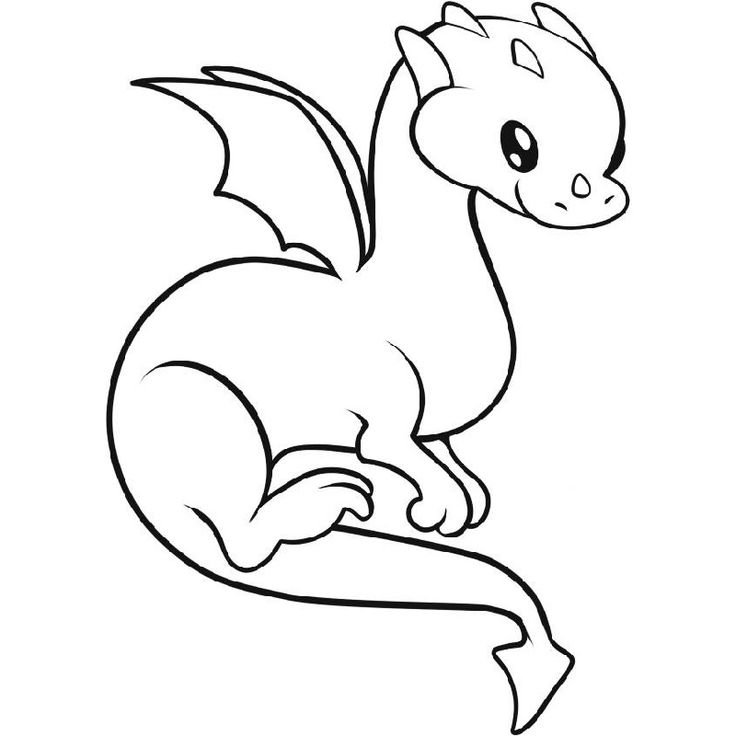 Дракон для срисовки для детей
