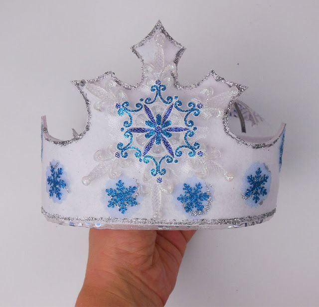Корона снежинки из картона
