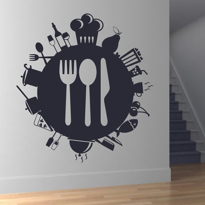 Настенные рисунки на кухне