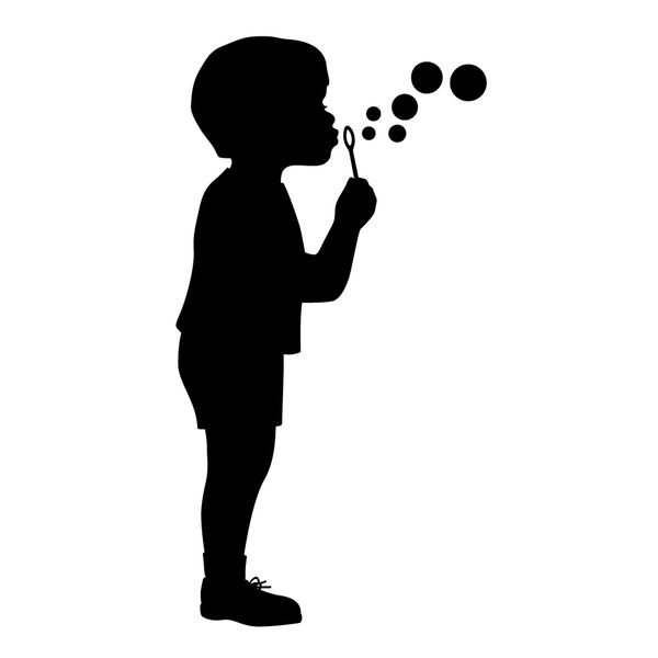 Силуэты мальчика с пузырями