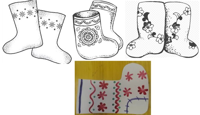 Валенок трафарет