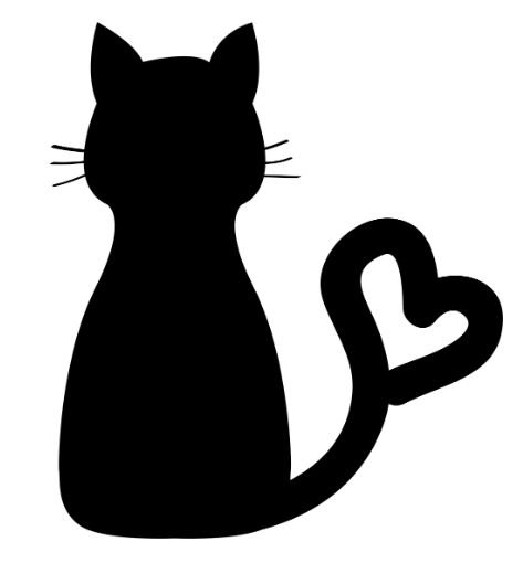 Черная кошка силуэт