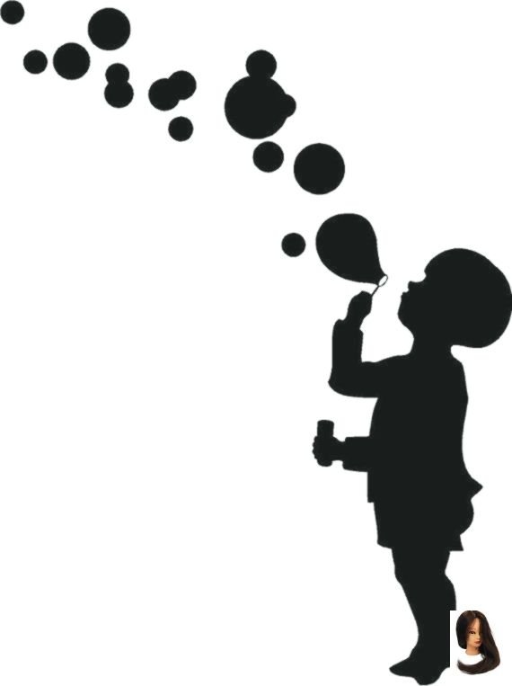 Ребенок с шариком силуэт