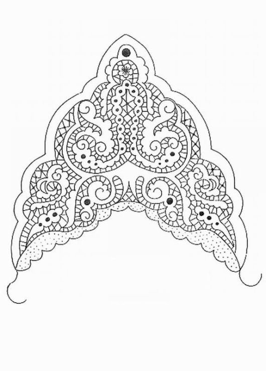 Кокошник раскраска