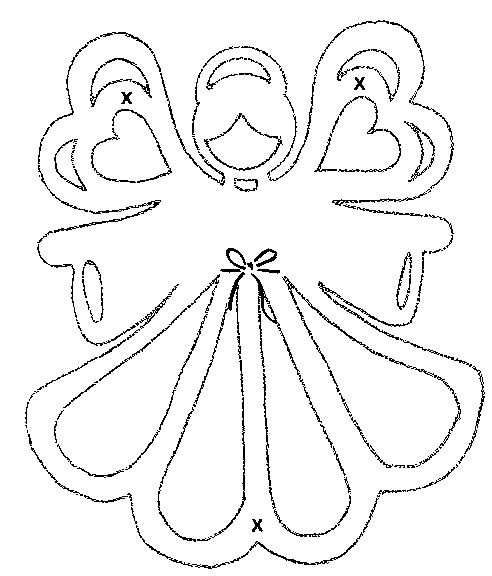 Трафарет ангелочков на новый год