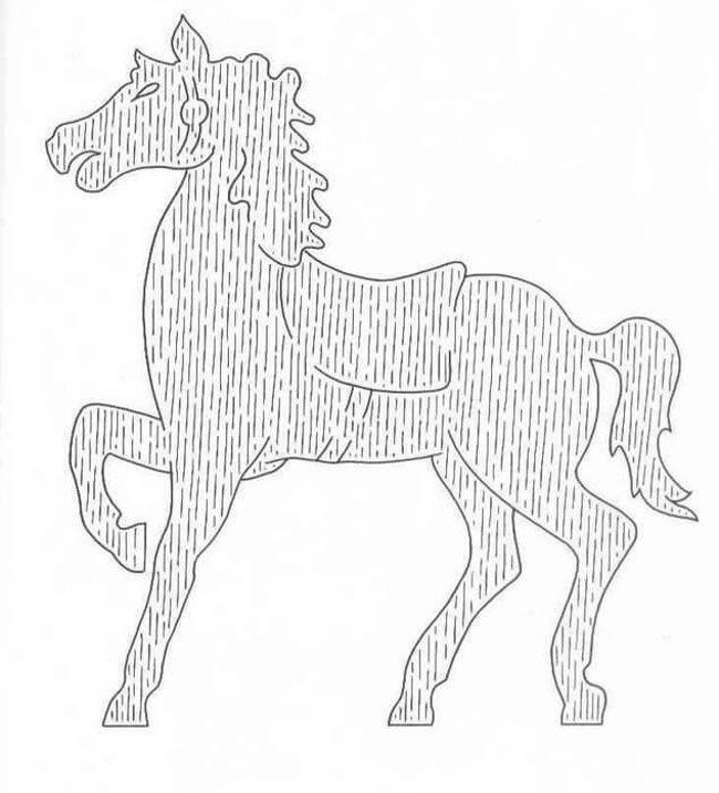 Лошадь трафарет для вырезания