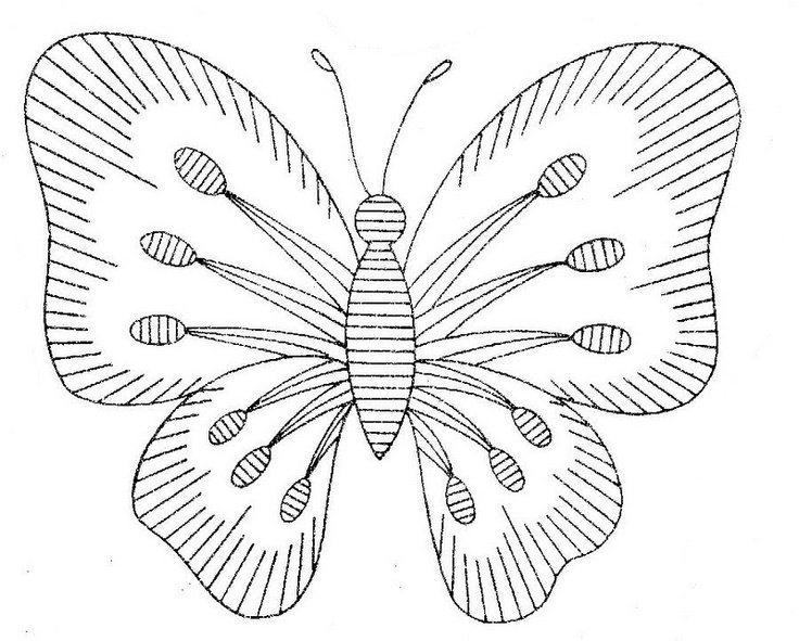 Вышивка бабочки гладью для начинающих