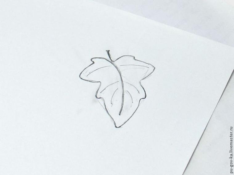 Трафарет листочка брошь