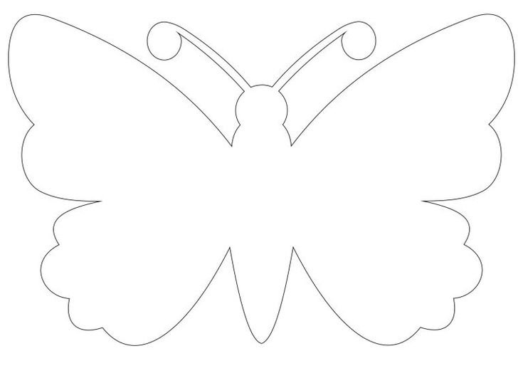 Контур бабочки для вырезания трафарет