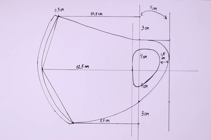 Маска защитная многоразовая выкройка с размерами