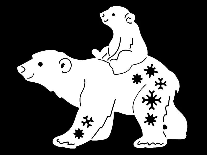 Белый медведь трафарет для вырезания