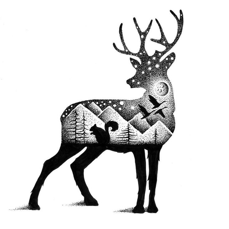 Олень стилизация