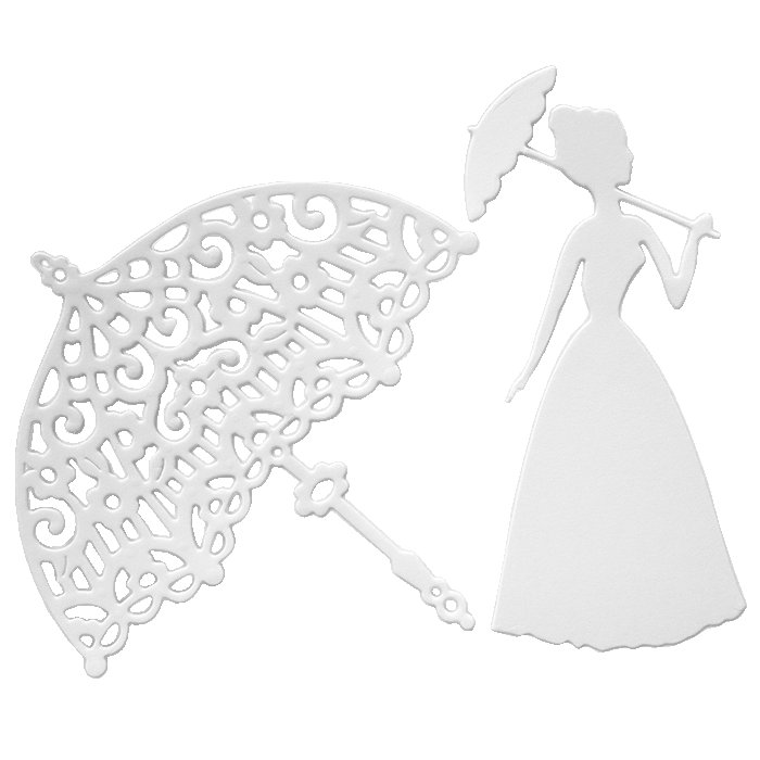 Шаблон салфетницы девушки с зонтиком