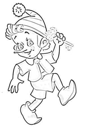 Буратино картинки раскраски