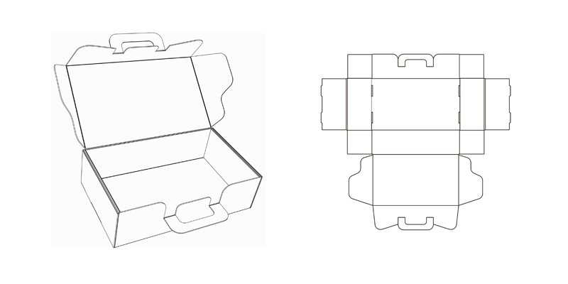 Развертка коробки с ручкой