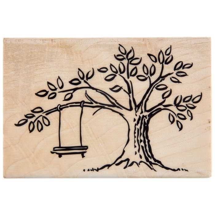 Нарисовать качели на дереве