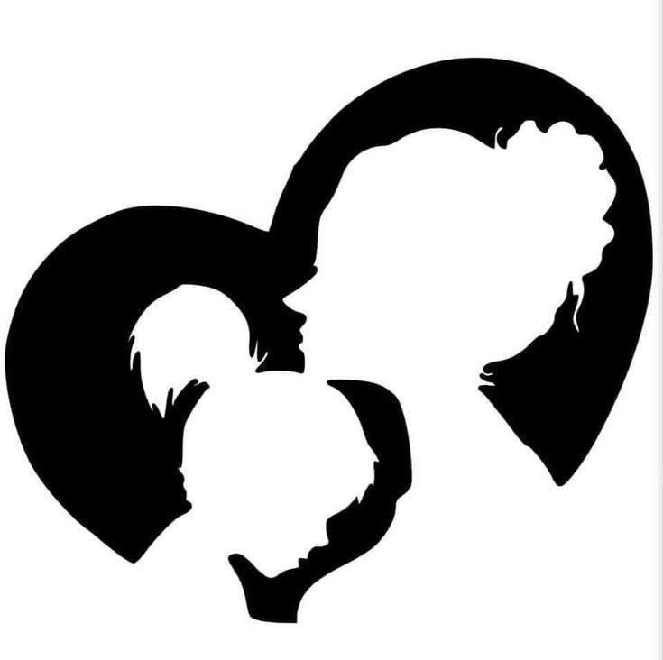 Трафарет матери и ребенка