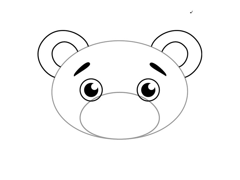 Мордочка медвежонка рисунок
