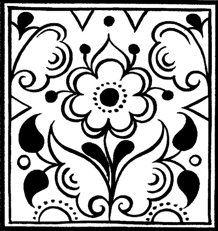 Пермогорская роспись трафарет