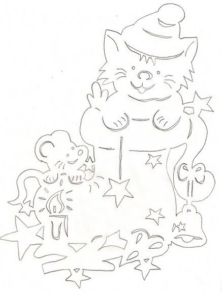 Вытынанки на окна новогодние