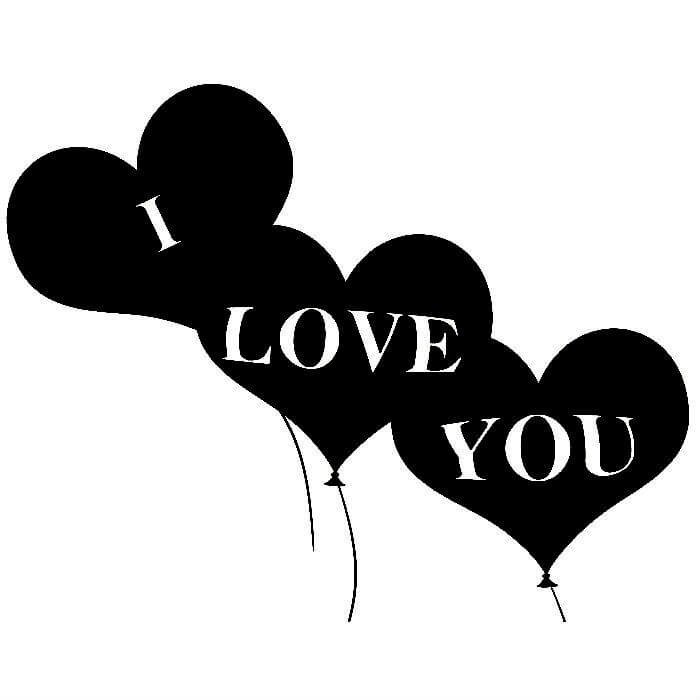 Сердце трафарет с надписью