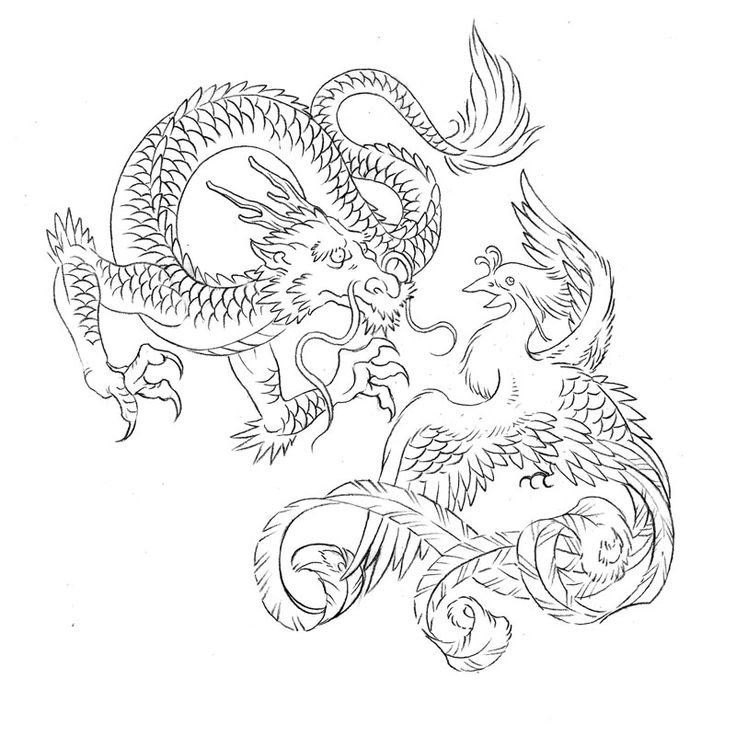 Китайский дракон эскиз