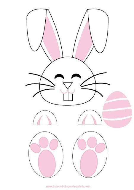 Мордочка зайца для аппликации