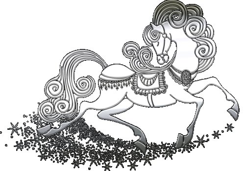 Раскраска Новогодняя тройка лошадей