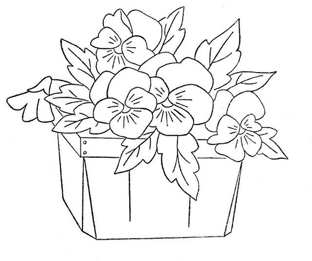 Раскраска цветок в горшке