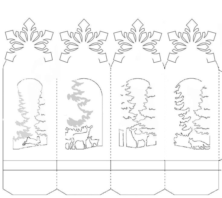 Трафарет новогоднего фонарика