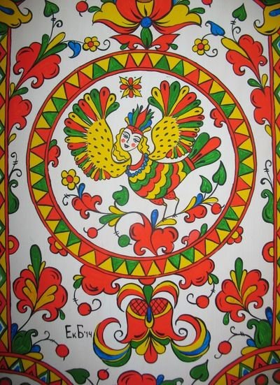 Северодвинская роспись птица Сирин