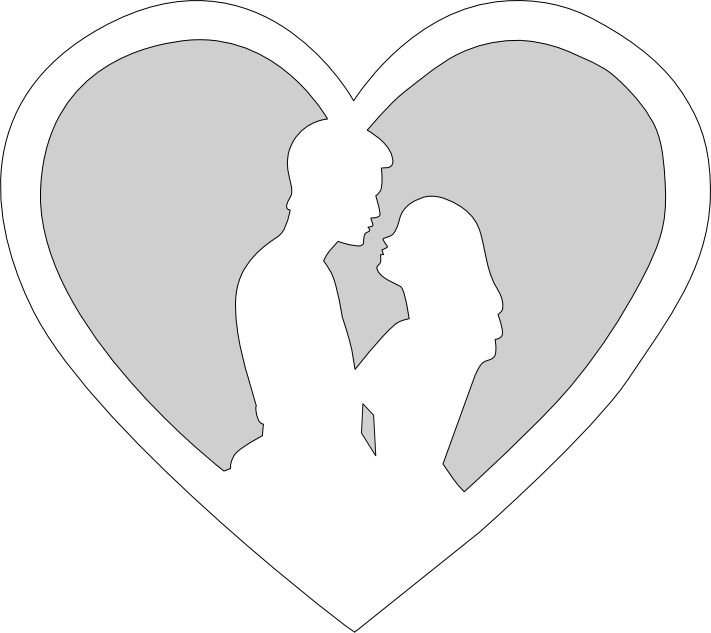 Сердце трафарет для вырезания