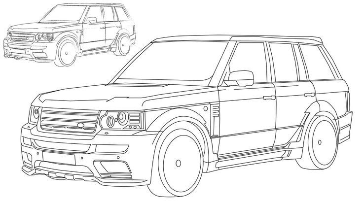 Раскраска джип Рендж Ровер