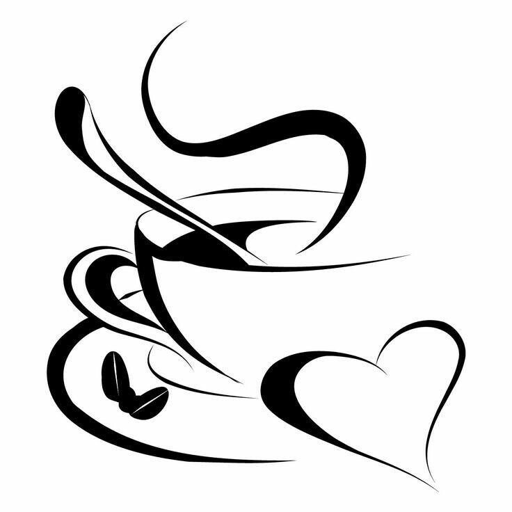 Трафарет чашка кофе