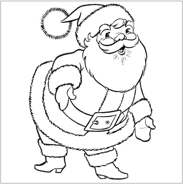 Санта Клаус раскраска
