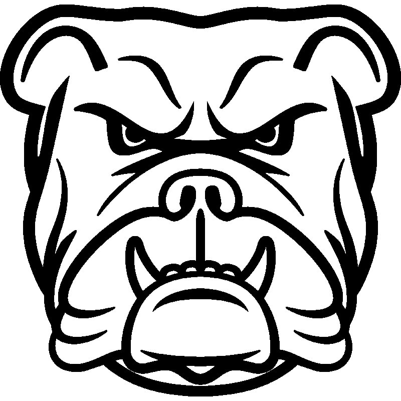 Наклейка на авто голова бульдога