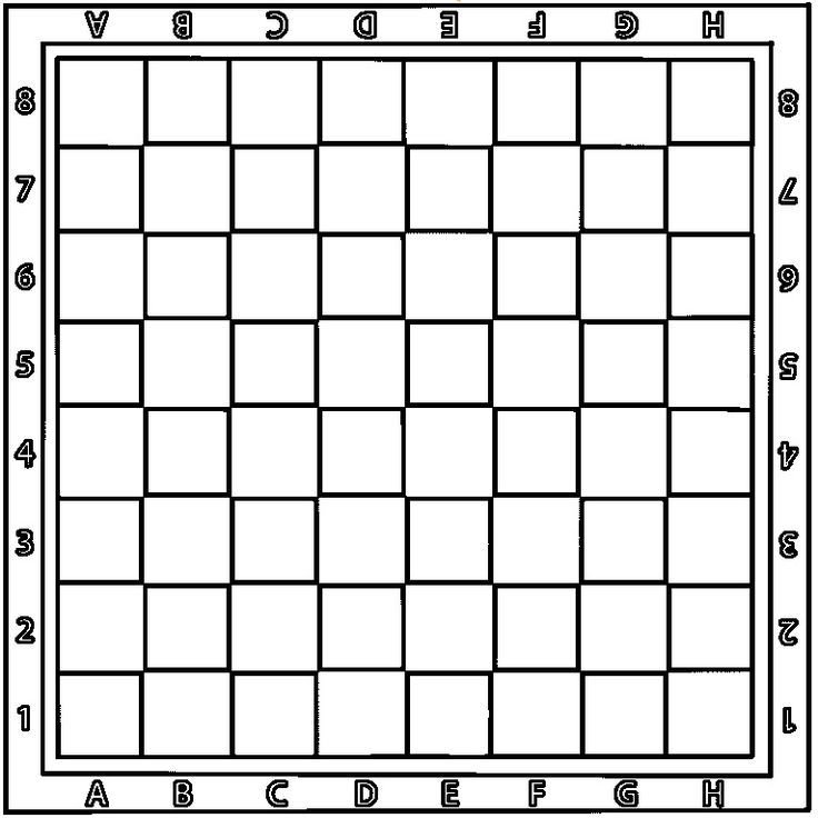 Макет шахматной доски для печати