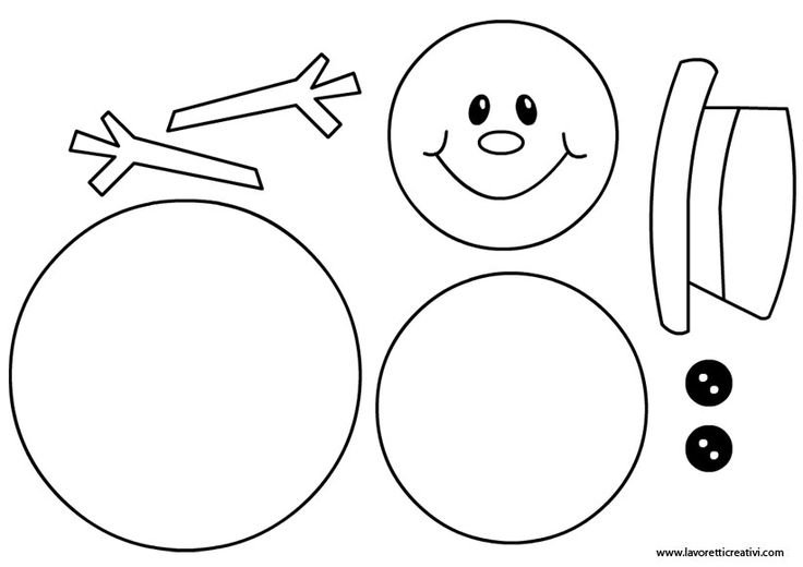 Снеговик заготовка для аппликации