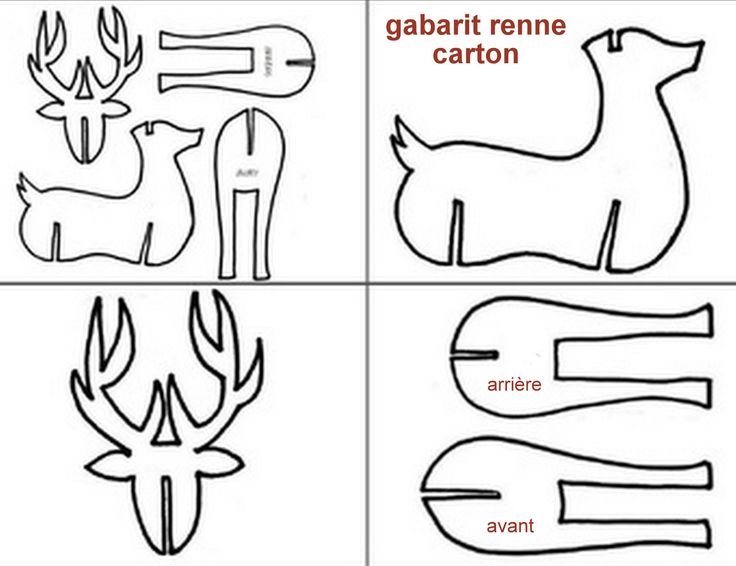 Трафарет оленя для вырезания из картона