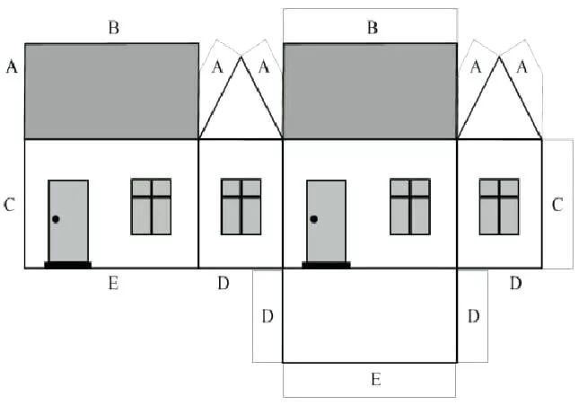 Развёртка домика для склеивания