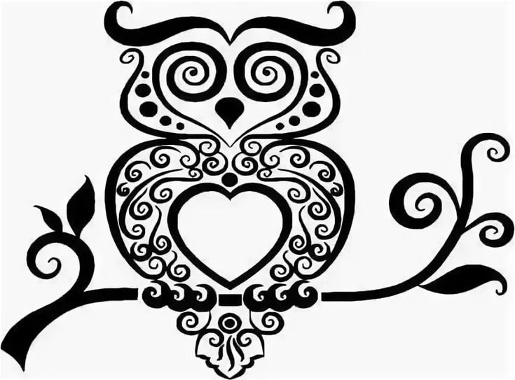 Джутовая филигрань Сова схема