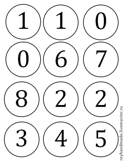 Цифры в кружочках для распечатки