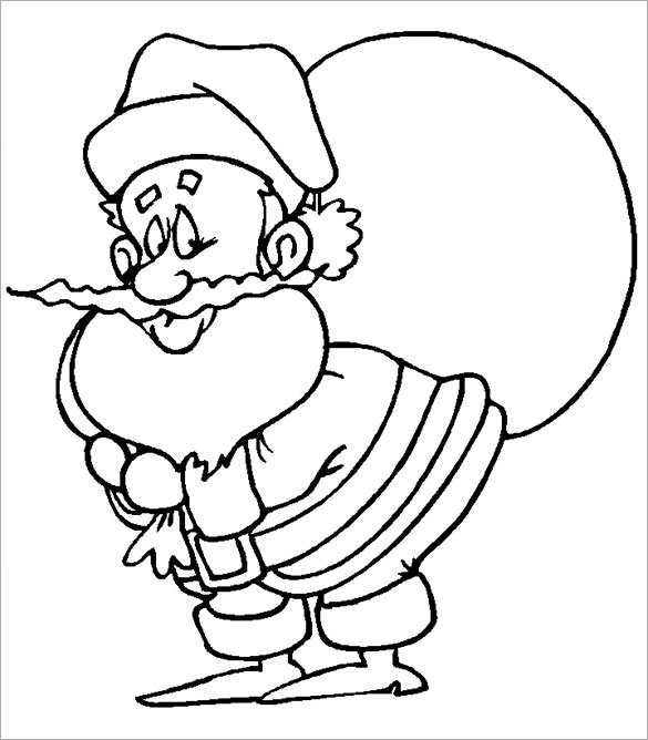 Дед Мороз черно белый