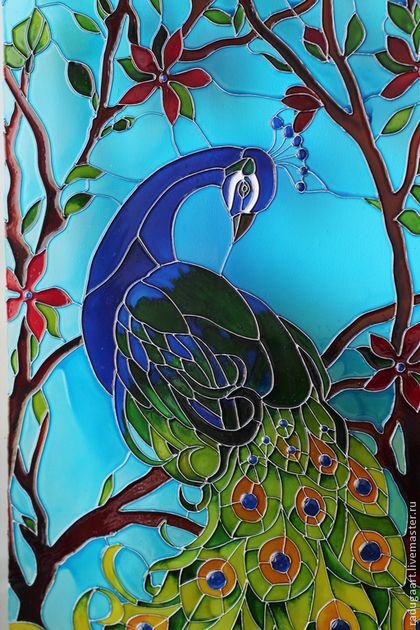Витраж Павлин
