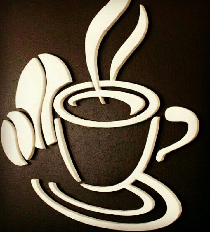 Трафарет чашка кофе на стену