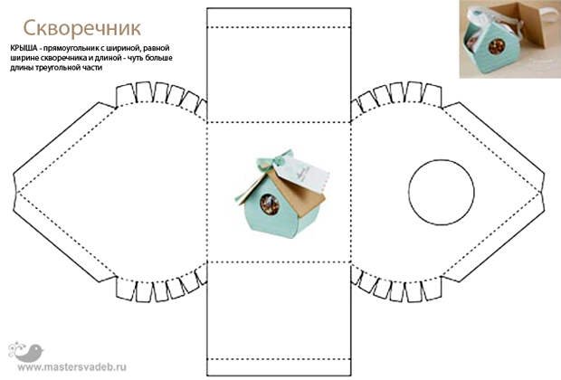 Развертка коробки домика