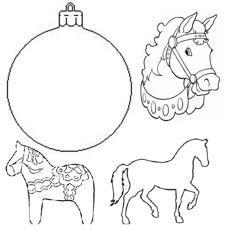 Трафарет лошадь Новогодняя игрушка