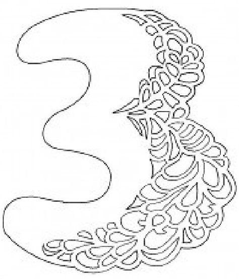 Трафареты цифр ажурных для вырезания