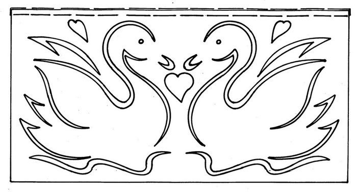 Лебедь трафарет для вырезания
